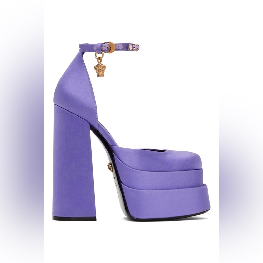 Versace Purple Medusa Aevitas 37.5 EU / 7.5 US Heels